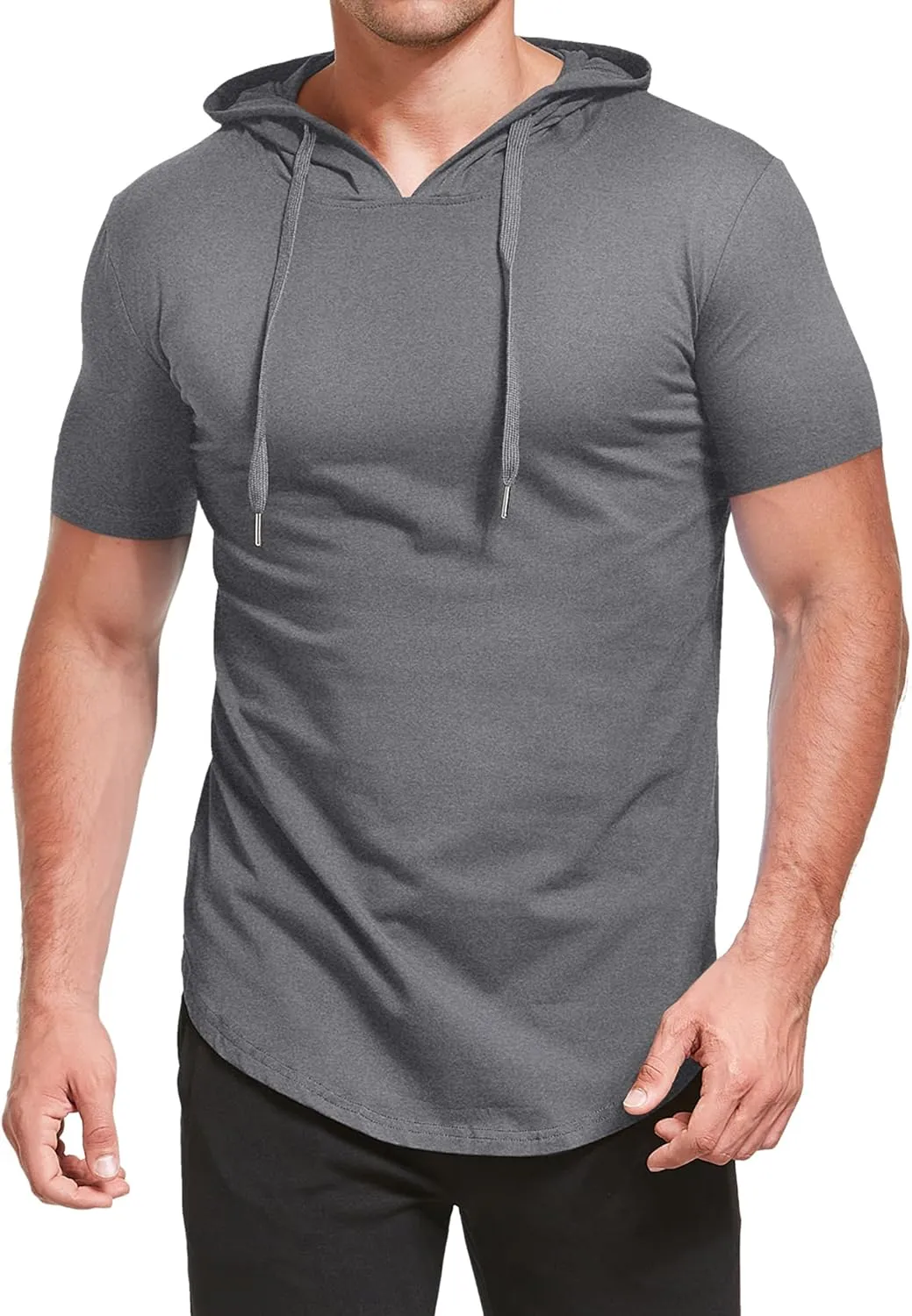 Aiyino Men's S-5X Short Sleeve Fashion Athletic Hoodies Sport Sweatshirt Hip Hop Pullover