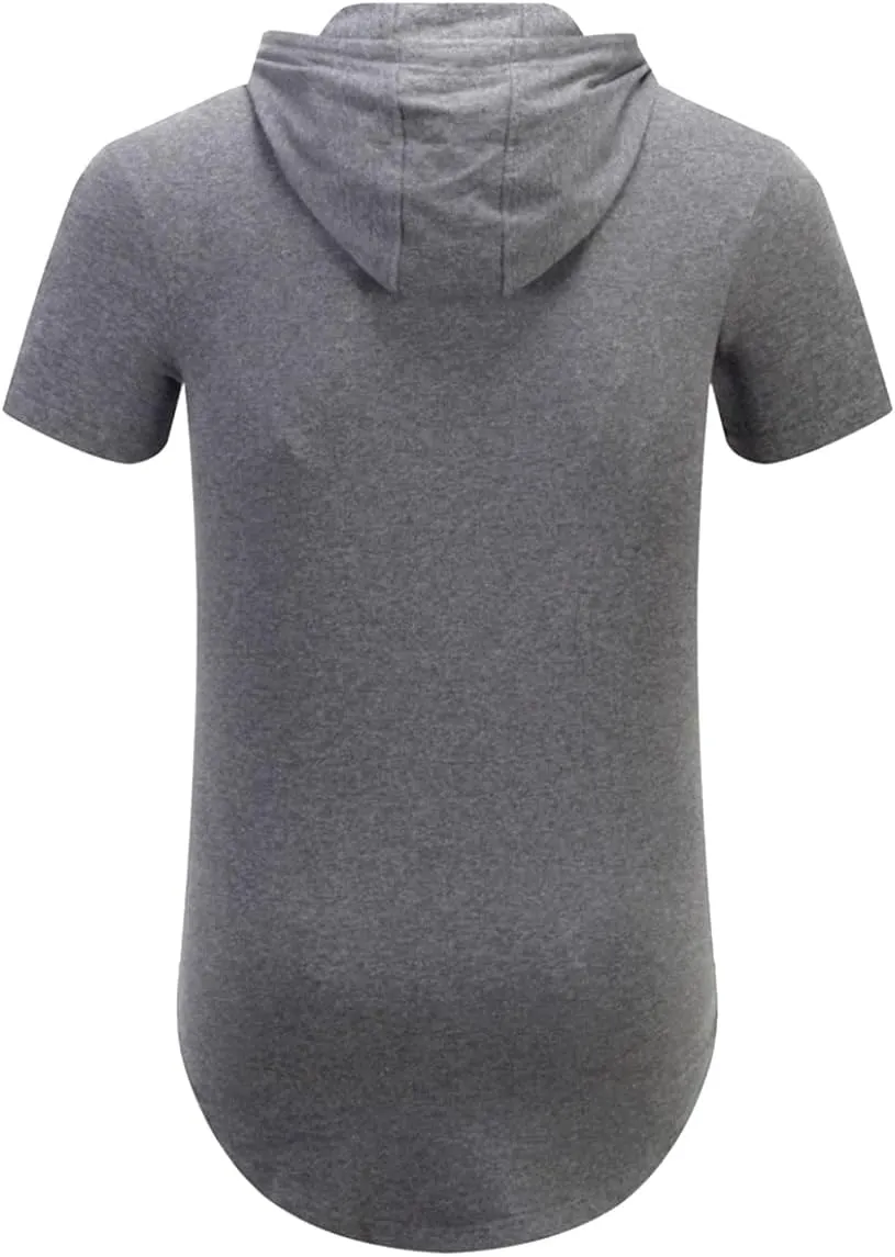 Aiyino Men's S-5X Short Sleeve Fashion Athletic Hoodies Sport Sweatshirt Hip Hop Pullover