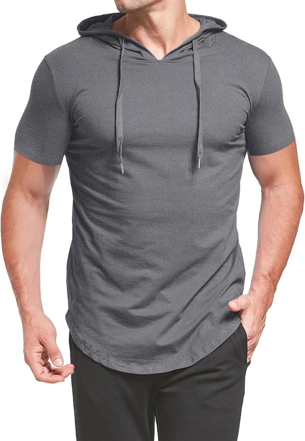 Aiyino Men's S-5X Short Sleeve Fashion Athletic Hoodies Sport Sweatshirt Hip Hop Pullover