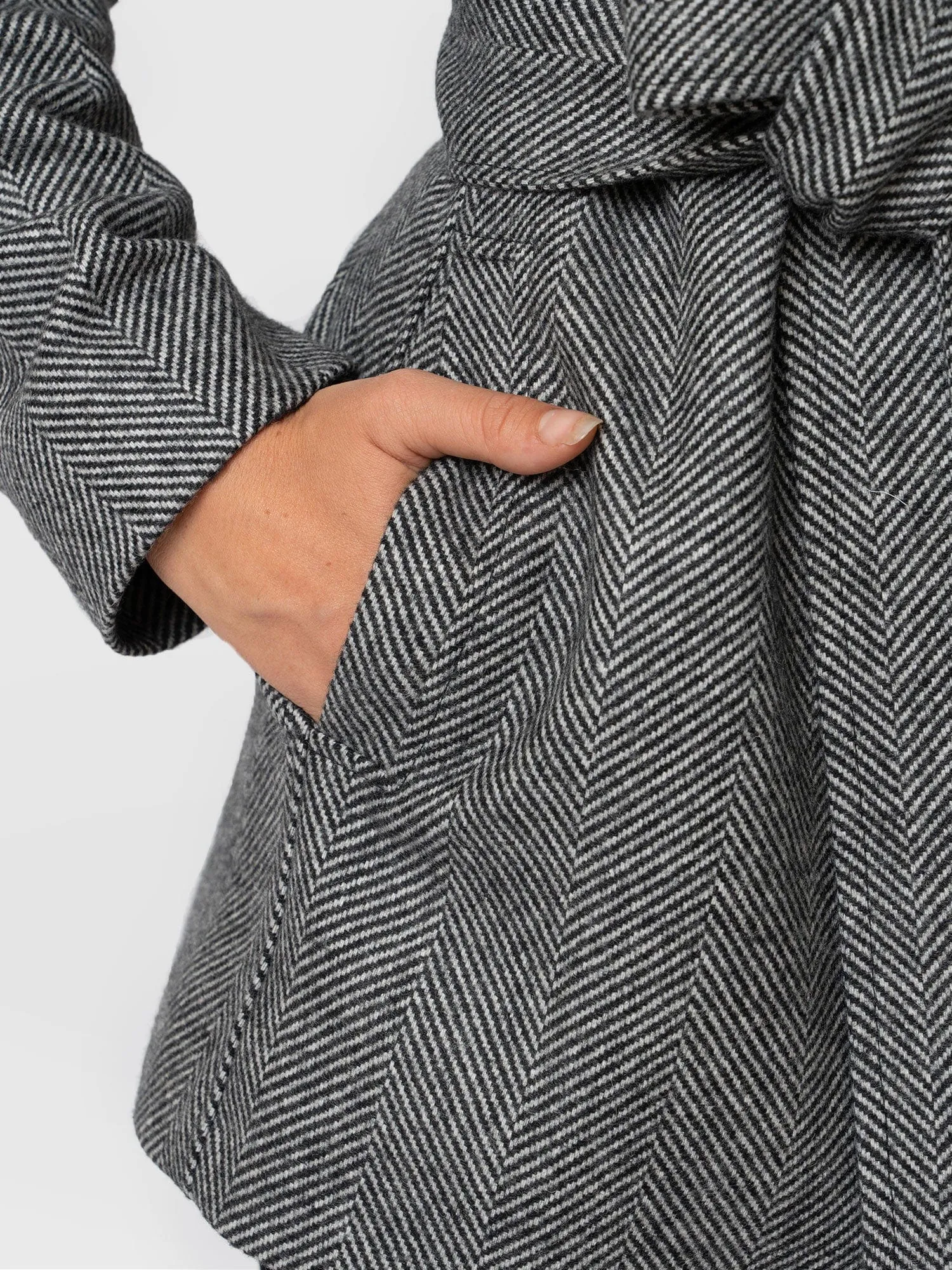 Audrey Wrap Coat - Chevron