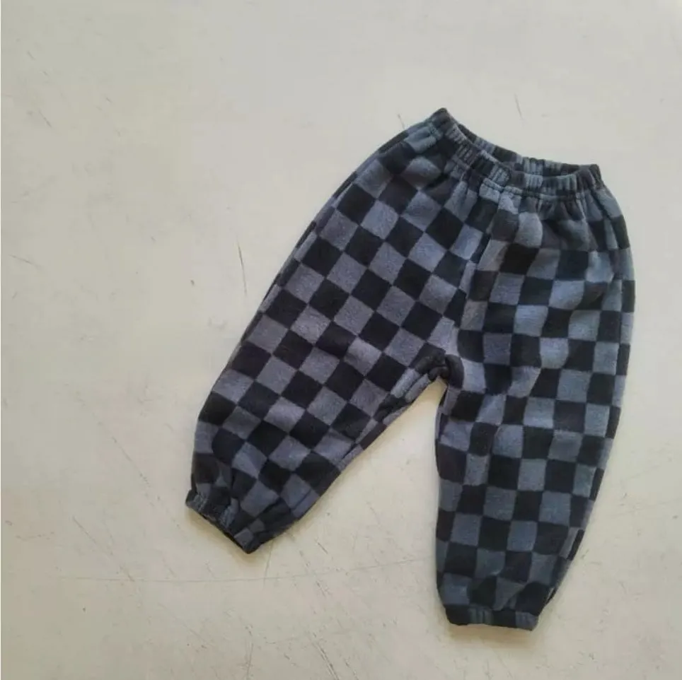 Checkered Fleece Trousers for Kids