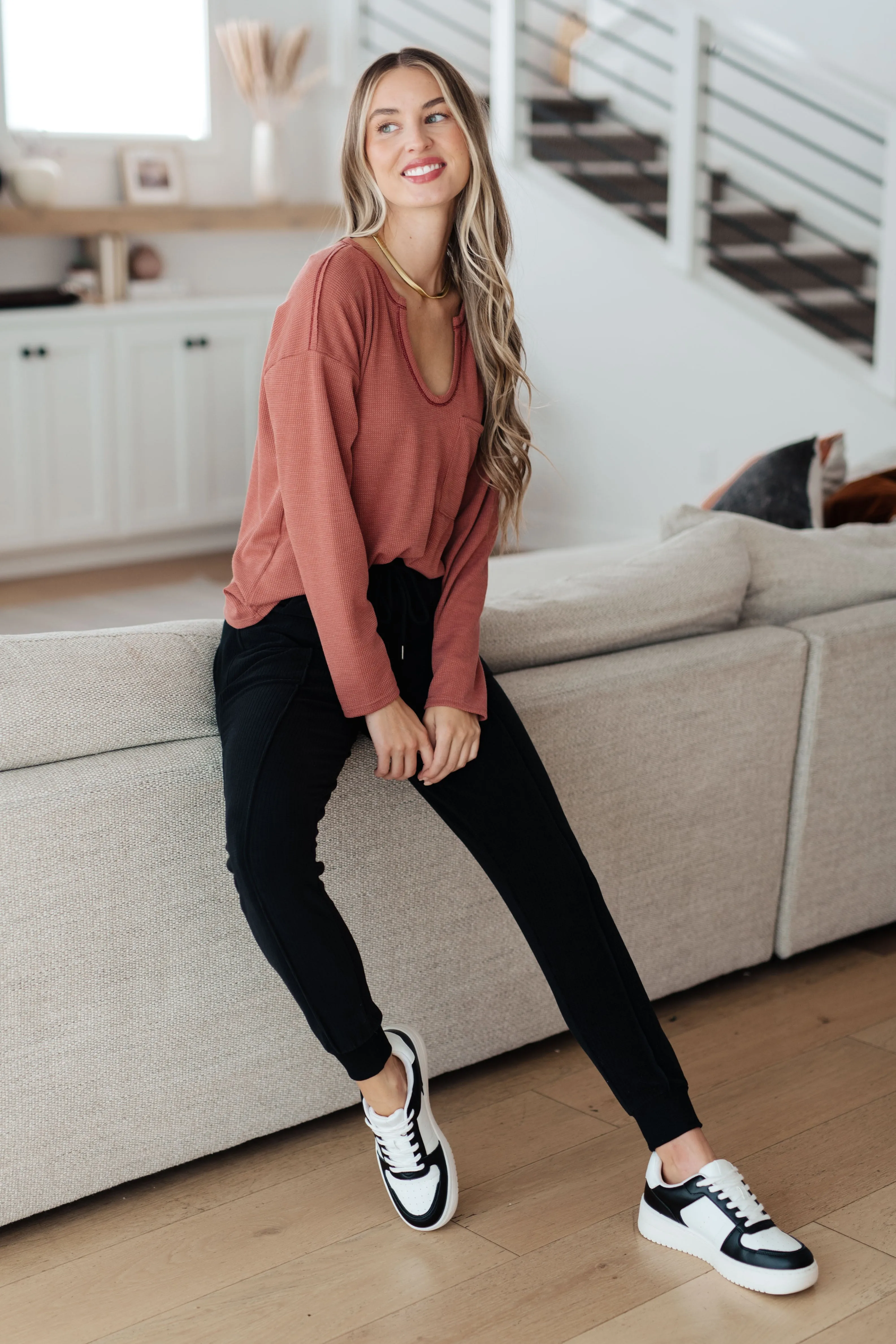 Count With Me Women’s Textured Knit Joggers