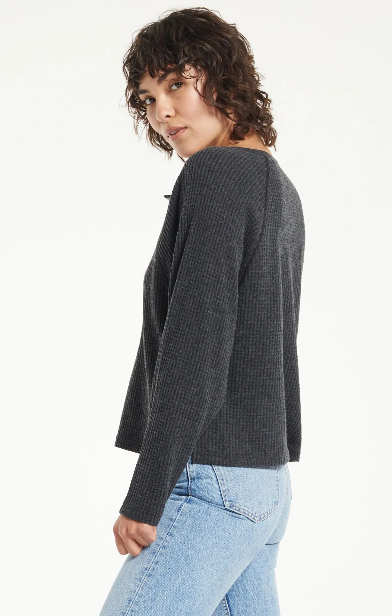 Devon Brushed Waffle Henley