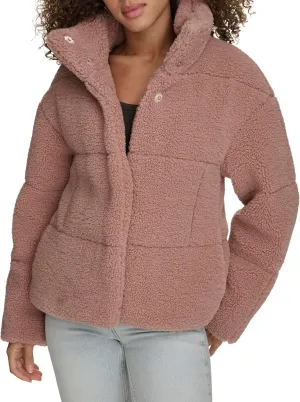 Levi's Women's Long Length Patchwork Quilted Teddy Coat