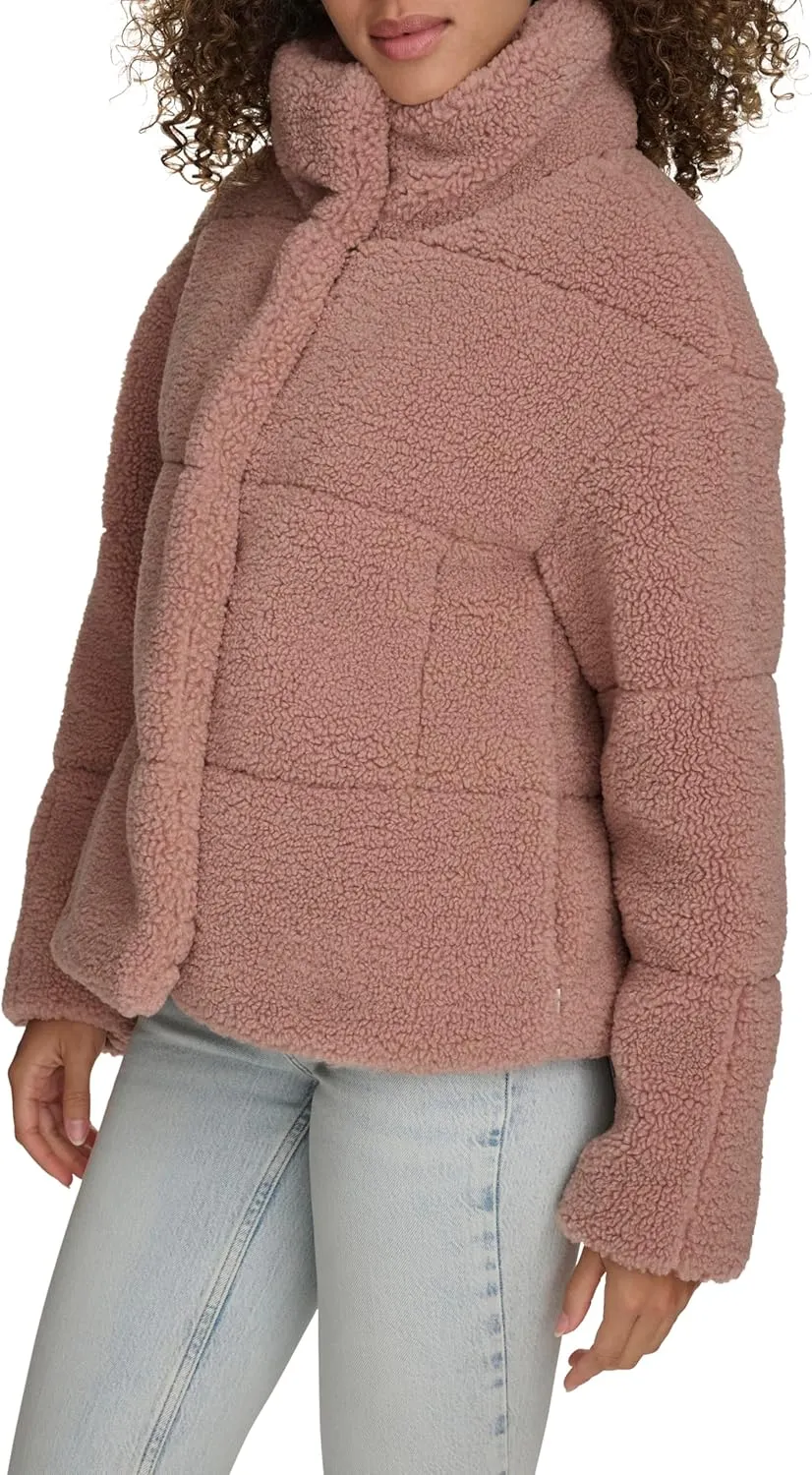 Levi's Women's Long Length Patchwork Quilted Teddy Coat