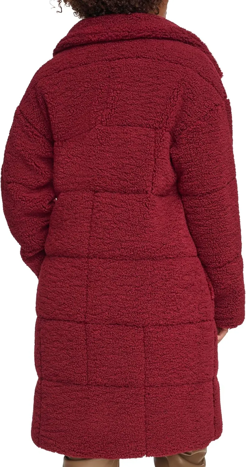 Levi's womens Long Length Patchwork Quilted Teddy Coat