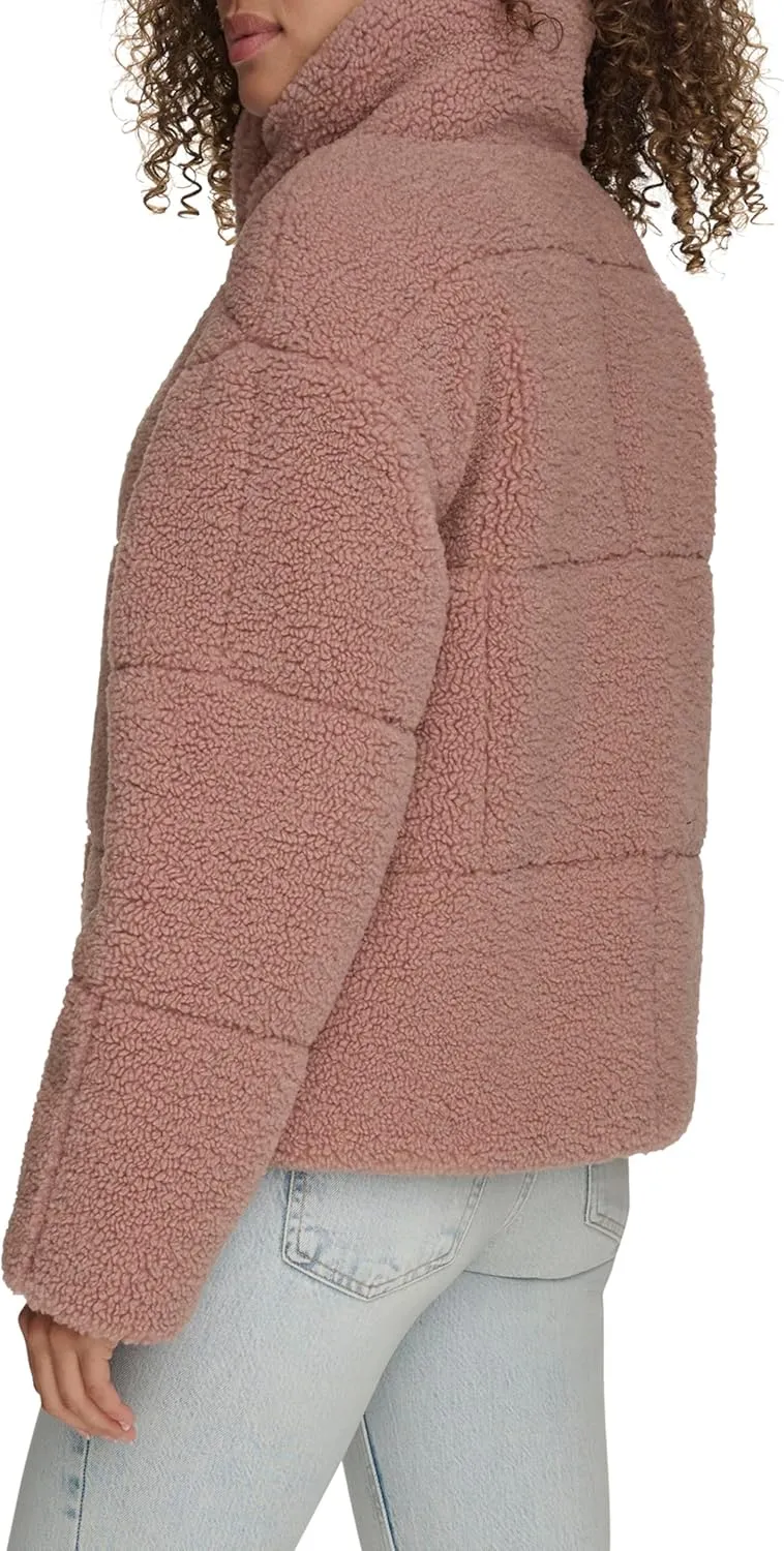 Levi's Women's Long Length Patchwork Quilted Teddy Coat