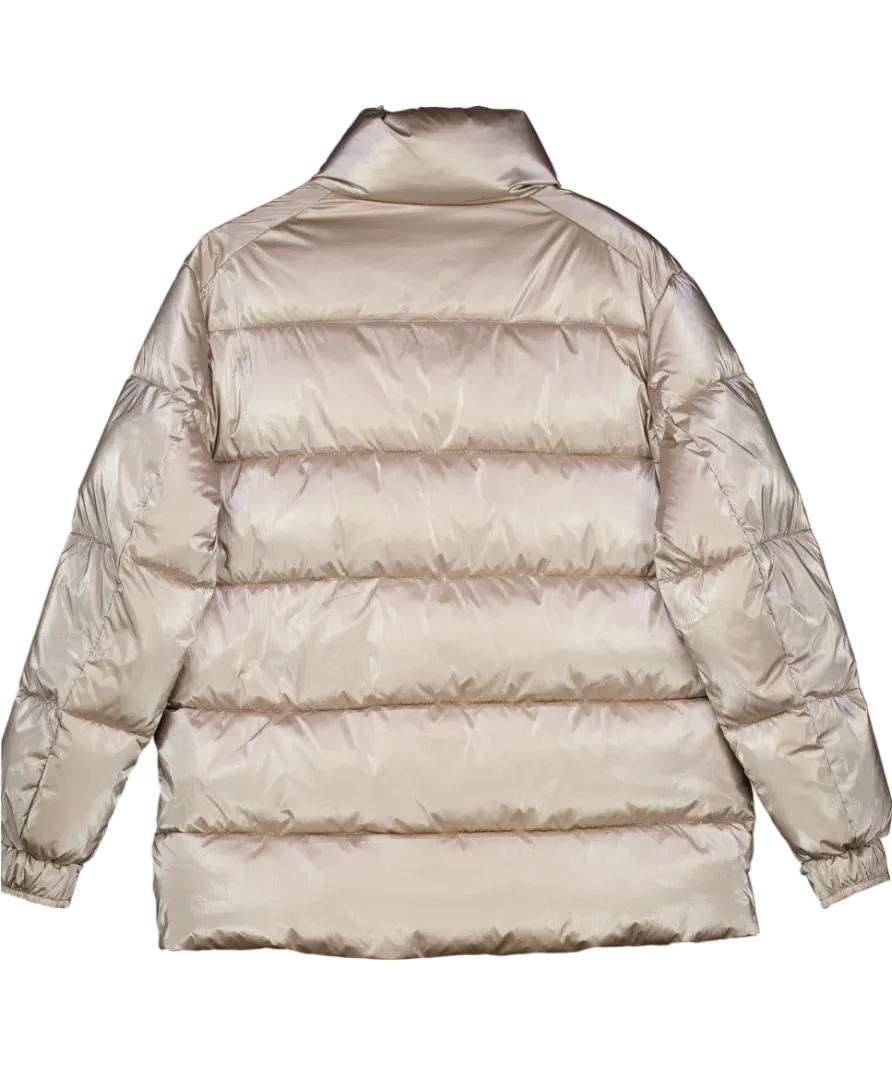 MANGO Champagne Water-repellent quilted coat UK L