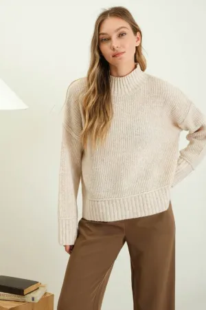 Mock Neck Sweater Oatmeal