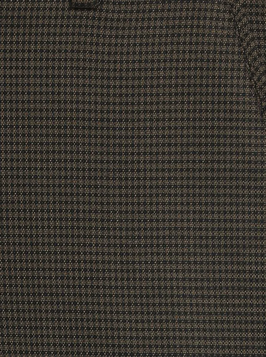 Olive Brown Checked Super Slim Fit Formal Trouser | JB Studio