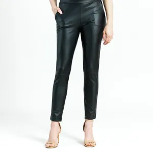 PREORDER-Liquid Leather Sheen Pocket Pants-Black
