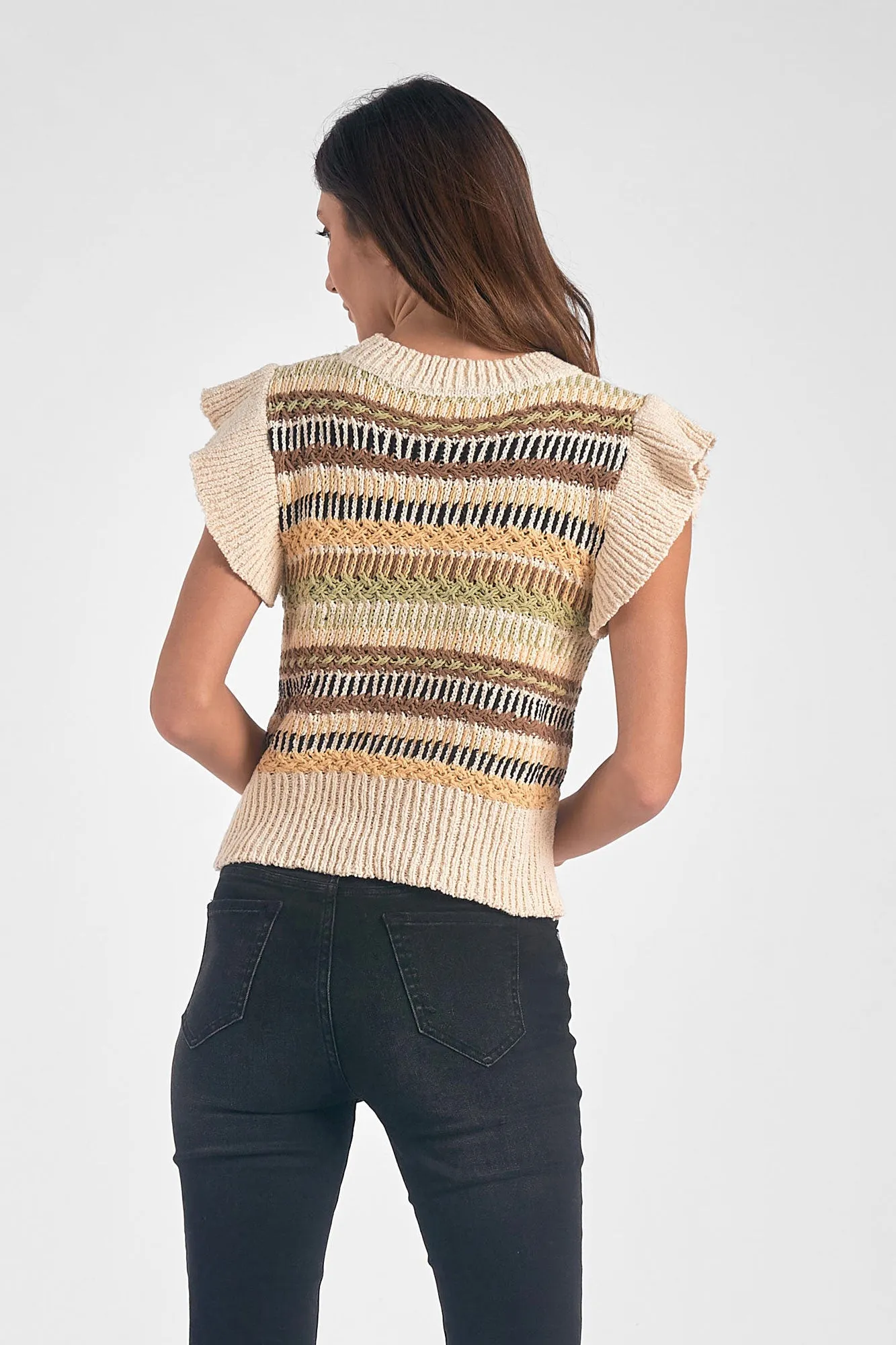 Striped Crewneck Sweater Top