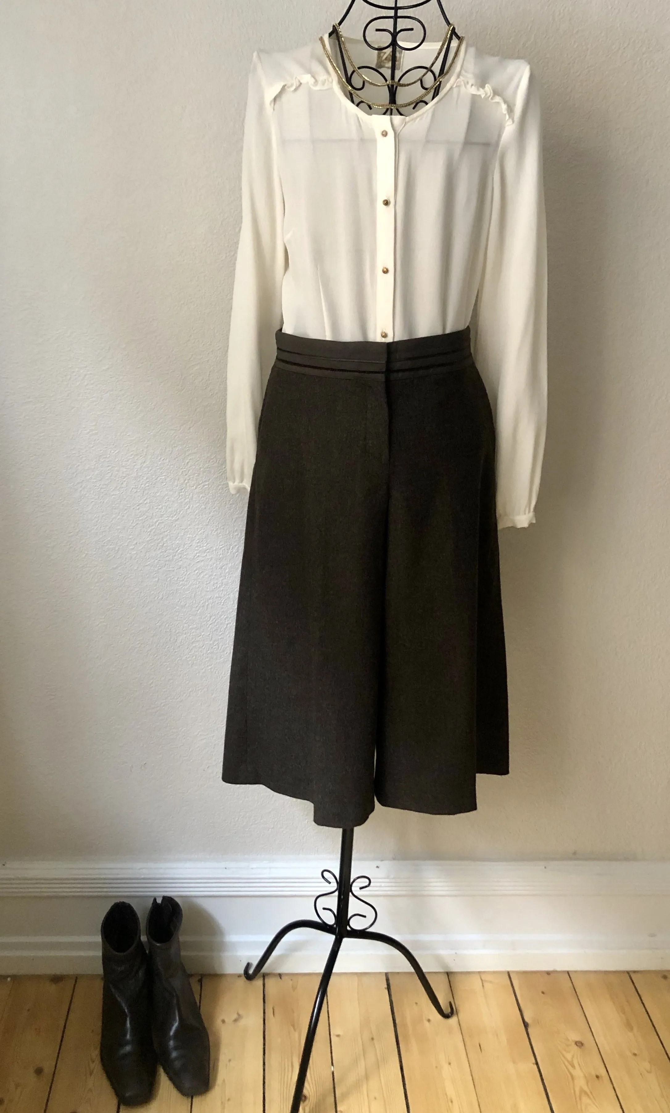 Vintage Brown Wool Culottes