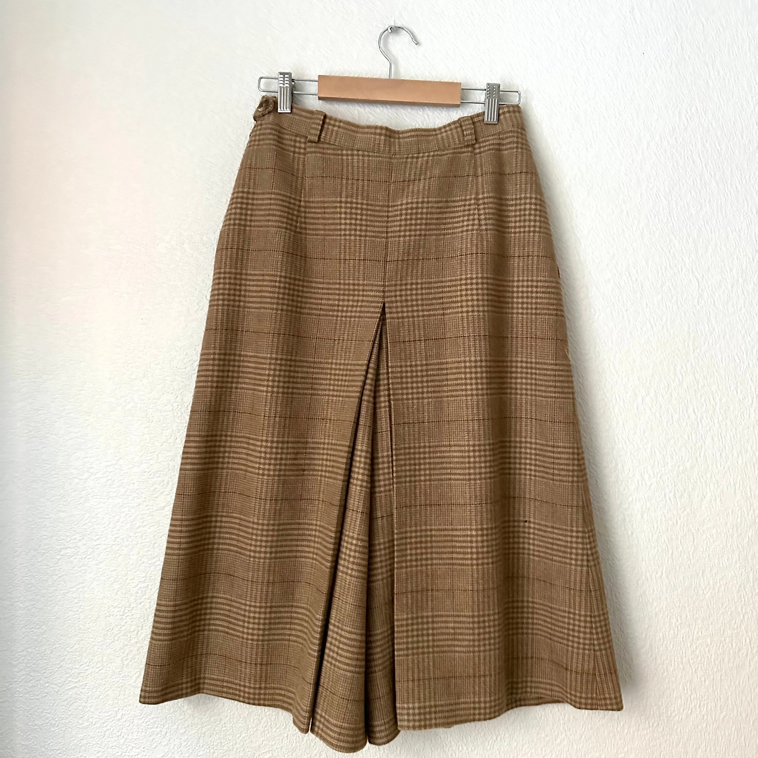 Vintage Glenplaid Wool Culottes - size S