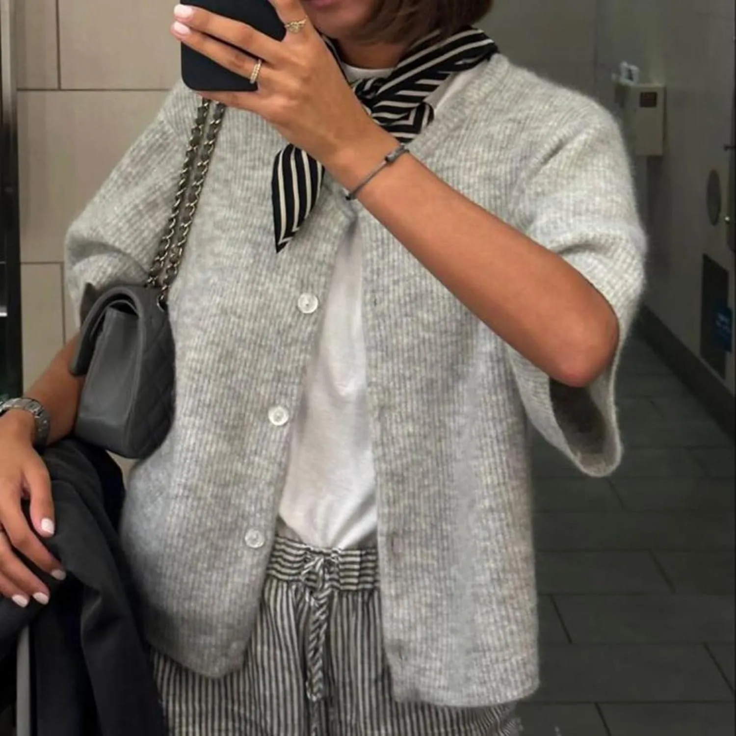 Women Knit Cardigan Sweater Y2k Short Sleeve Button Down Crop Top Sweaters Lightweight Coquette Shirt Summer