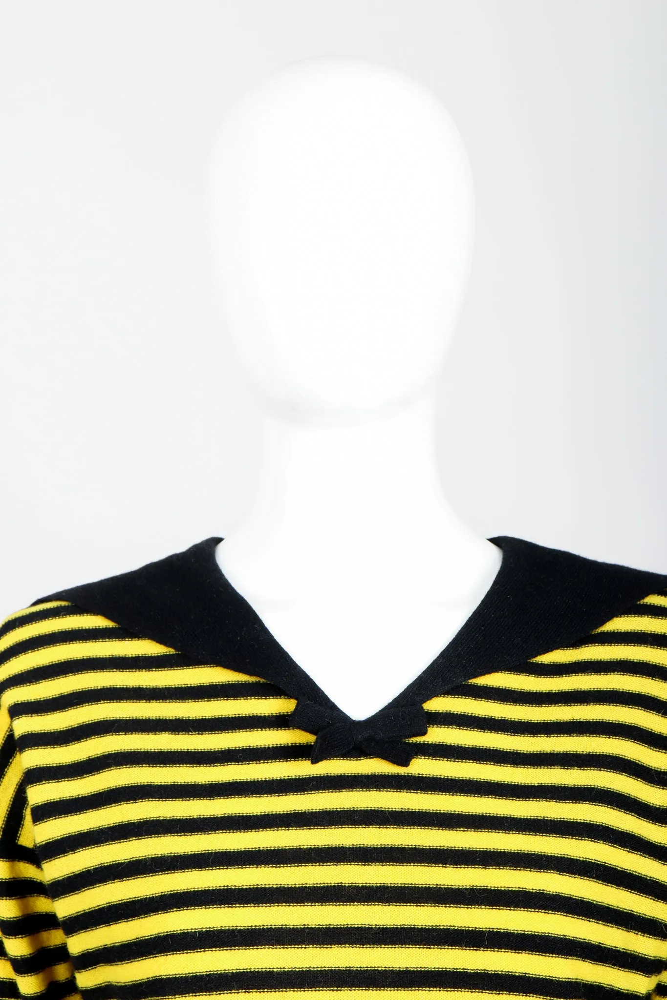Yellow Stripe Knit Sailor Sweater