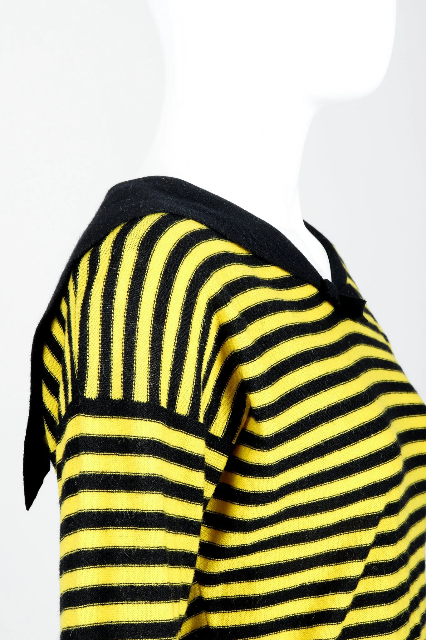 Yellow Stripe Knit Sailor Sweater