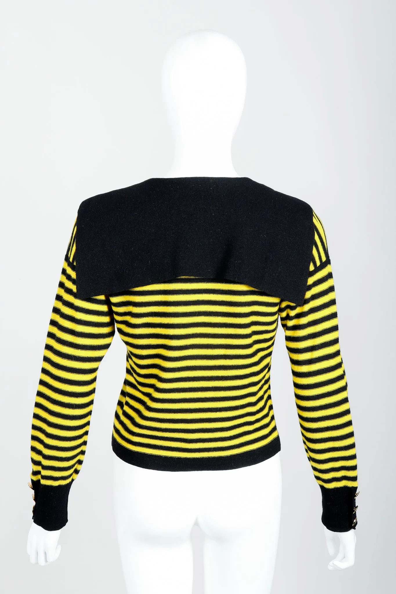 Yellow Stripe Knit Sailor Sweater