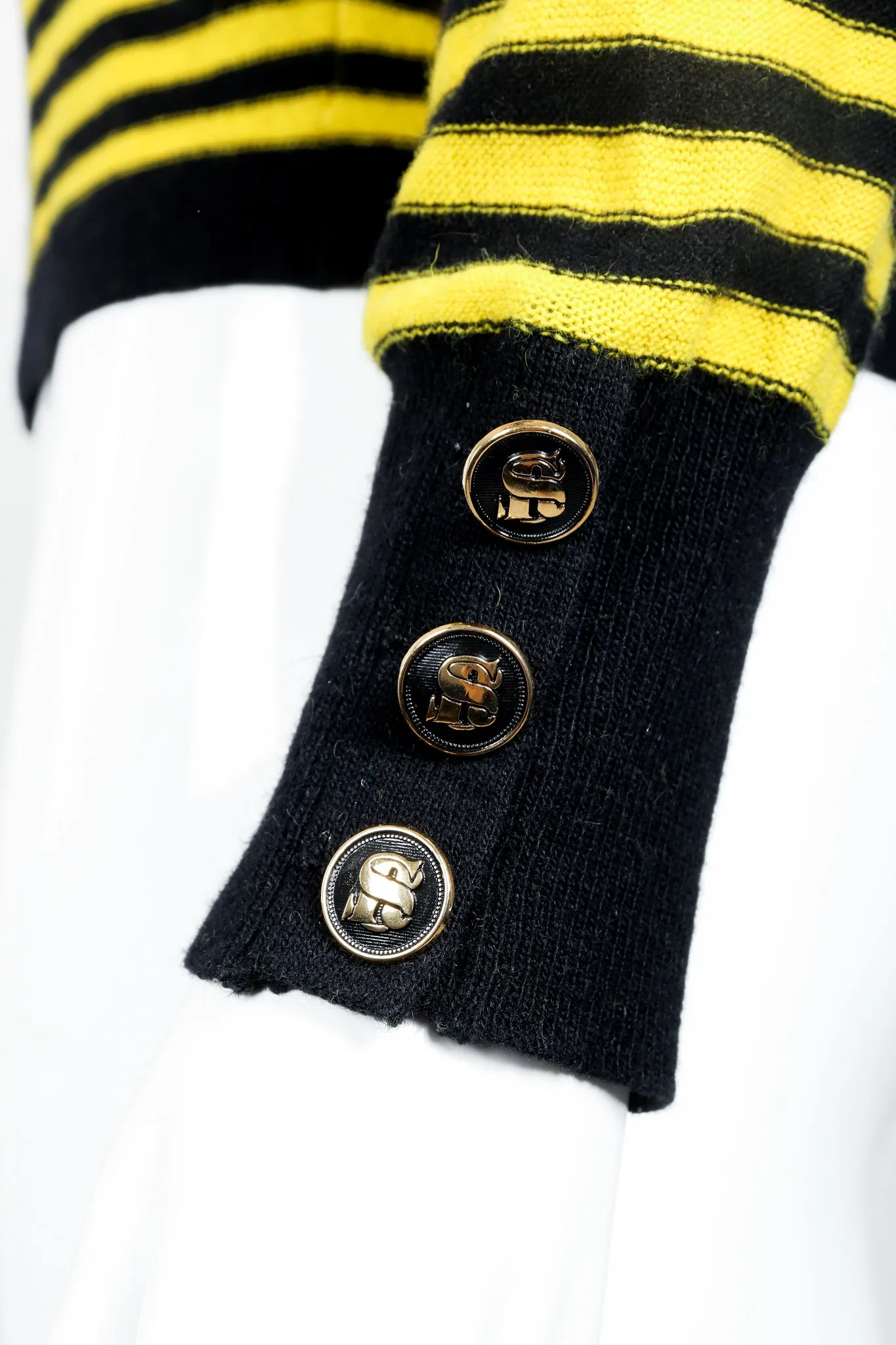 Yellow Stripe Knit Sailor Sweater
